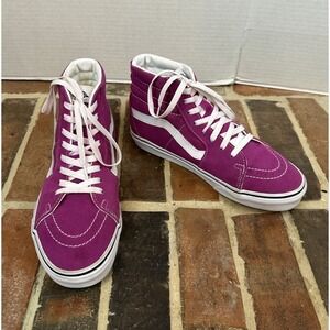 Vans SK8-Hi Tapered Hot Pink High Tops Skateboarding Suede Shoes Women's 9.5